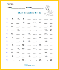 Skip counting by 2s sheet2
