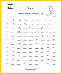 Skip counting by 2s sheet3